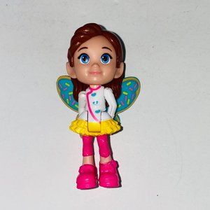 Miniature Doll Girl Fairy Blue Confetti Wings Pink Boots Pretend Toy Figure